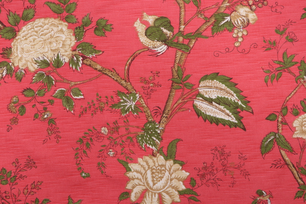 Deep Rose Floral Jacobean Pillow Cover by renowned designer Anna French - Available in Lumbar, Throw, Bolster, Euro Sham Styles