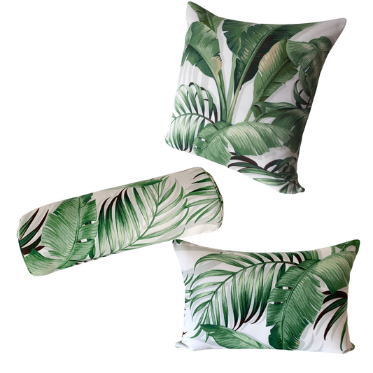 Tommy Bahama Palmiers Outdoor Pillow Cover in Verde - Tropical Palm Leaf  / Available in Throw, Lumbar, Bolster Pillow Covers
