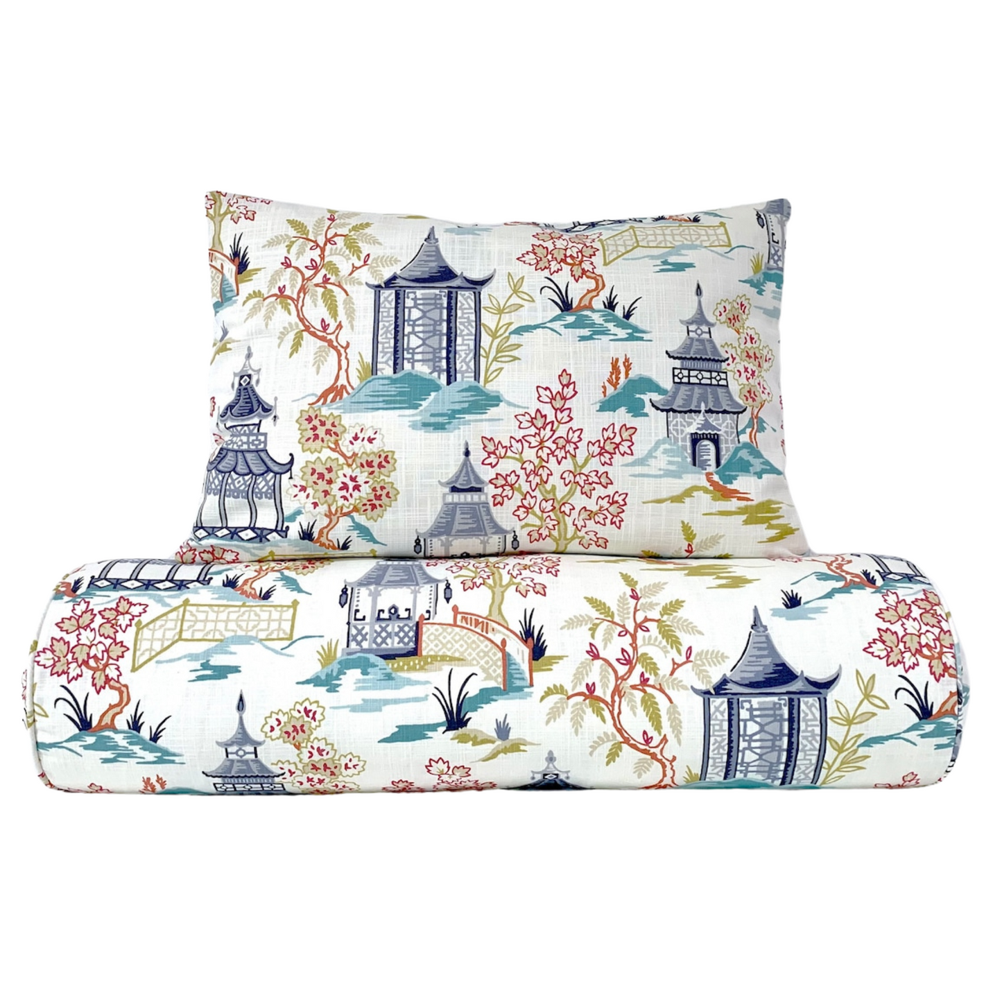 Ballard Design Soki Blue Pillow Cover - Available in Bolster, Lumbar, Throw, and Euro Sham Cover