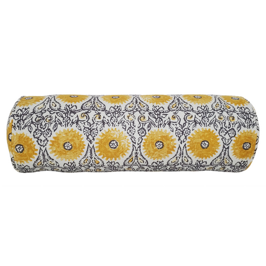 Marigold Bloom Pillow Cover - Available in Lumbar, Bolster, Throw, Euro Sham Sizes