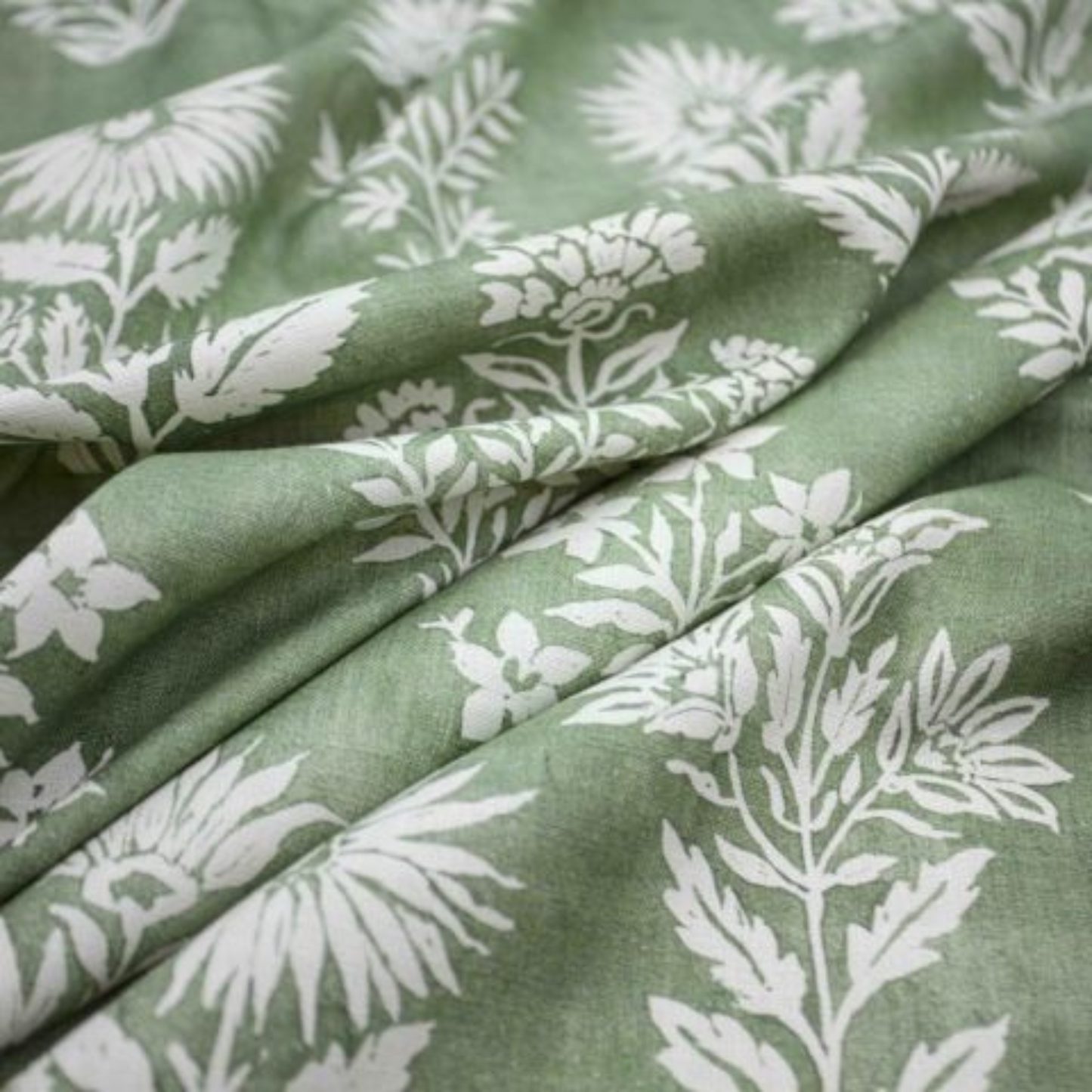 Botanical Floral Batik in Olive Green | Organic Modern Decor | Block Print Inspired | Available in Lumbar, Bolster, Throw, Euro Sham Sizes
