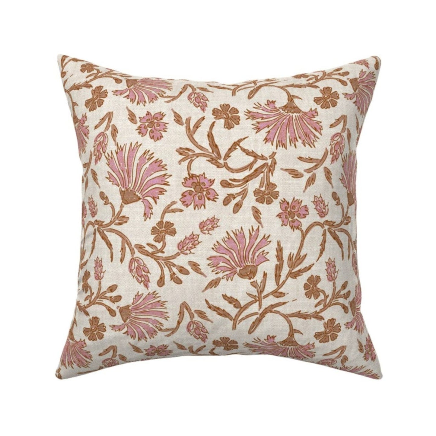 Blush Bloom Floral Chic Pillow Cover | Modern Floral Botanical Block Print Inspired | Designer Holli Zollinger | Available in Lumbar, Bolster, Throw Sizes