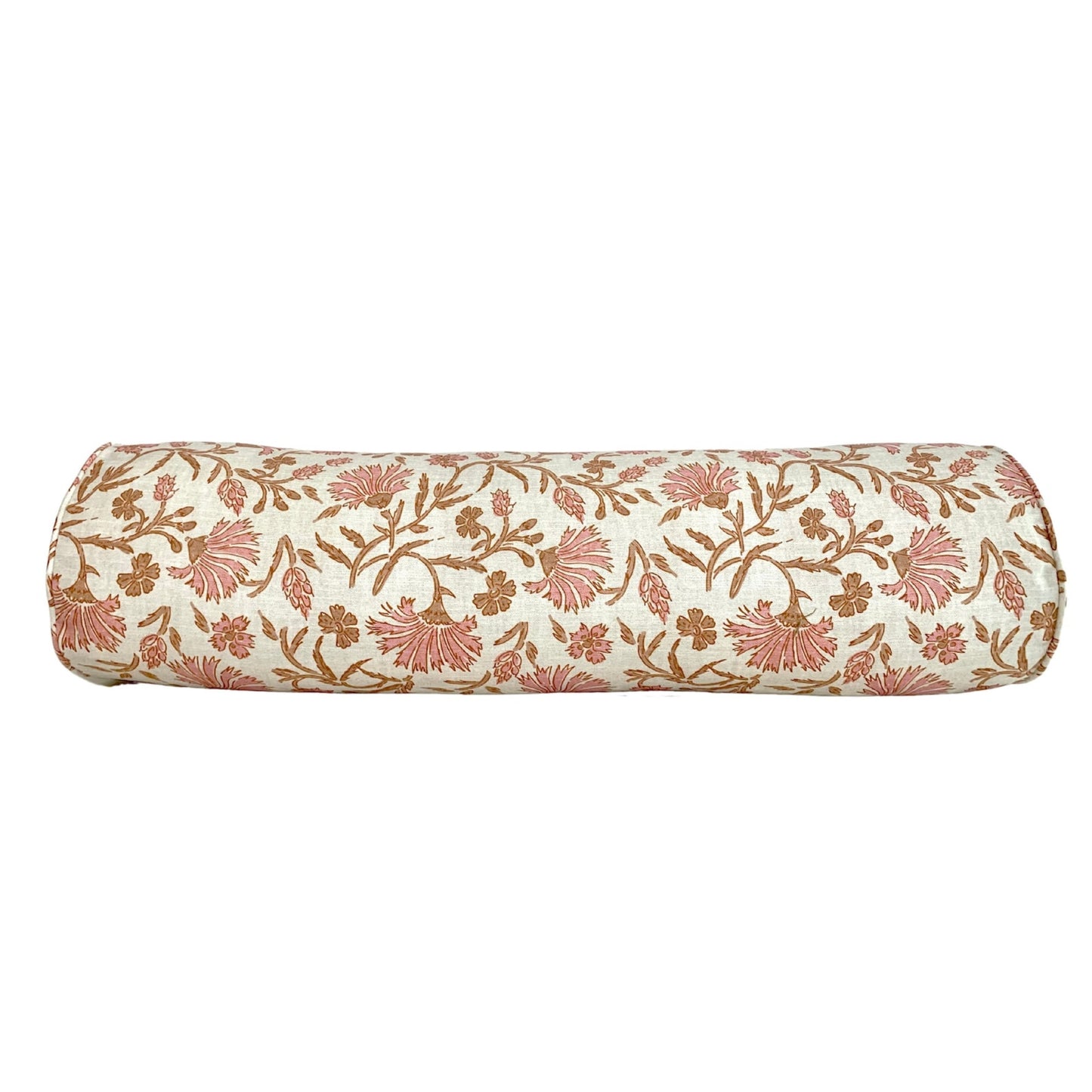 Blush Bloom Floral Chic Pillow Cover | Modern Floral Botanical Block Print Inspired | Designer Holli Zollinger | Available in Lumbar, Bolster, Throw Sizes
