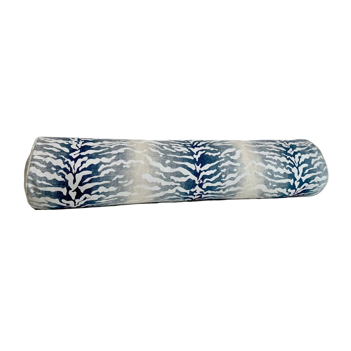 Authentic Vern Yip Indigo Tiger Bengal Linen Pillow Cover - Available in Bolster, Lumbar, Throw, Euro Sham Sizes