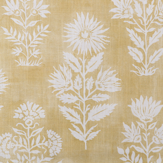 Botanical Floral Batik in Turmeric | Organic Modern Decor | Block Print Inspired | Available in Lumbar, Bolster, Throw, Euro Sham Sizes