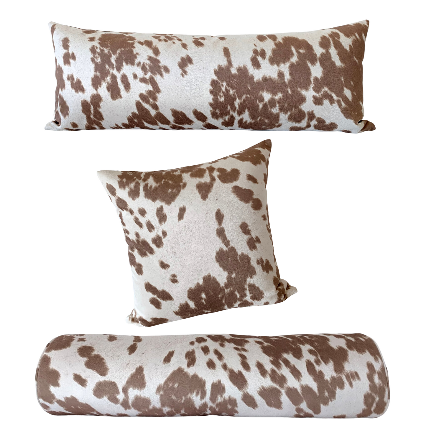 Modern West Texas Cowhide Pillow Cover in Dirty Blonde - Vegan Suede Textured Pillow Cover / Available in Lumbar, Bolster, Throw, Euro Sham Sizes