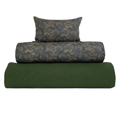 Moss Green Textured Pillow Cover | Organic Modern Decor | Available in Bolster, Lumbar, Throw, Euro Sham Sizes