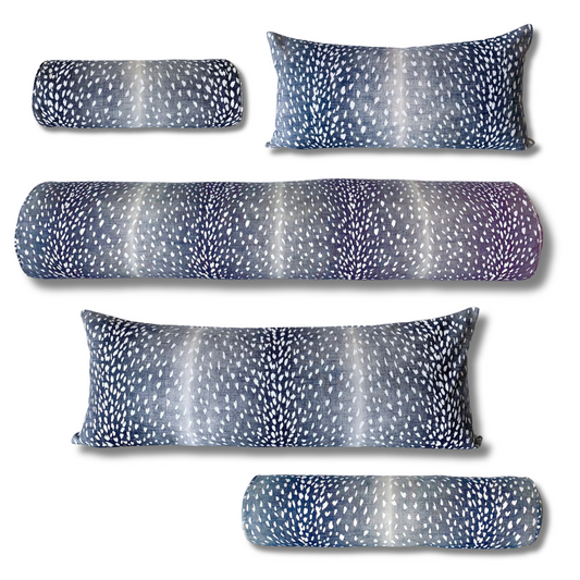 Ballard Designs Antelope Pillow Cover in Navy - Available in Bolster, Lumbar, Throw, Euro Sham Sizes