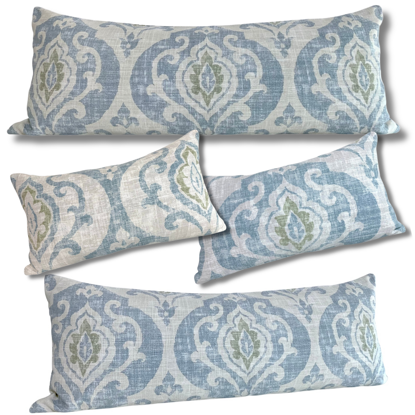 Ballard Designs Arryanna Pillow Cover in Spa - Modern Traditional Damask Motif - Available in Bolster, Lumbar, Throw, Euro Sham Sizes