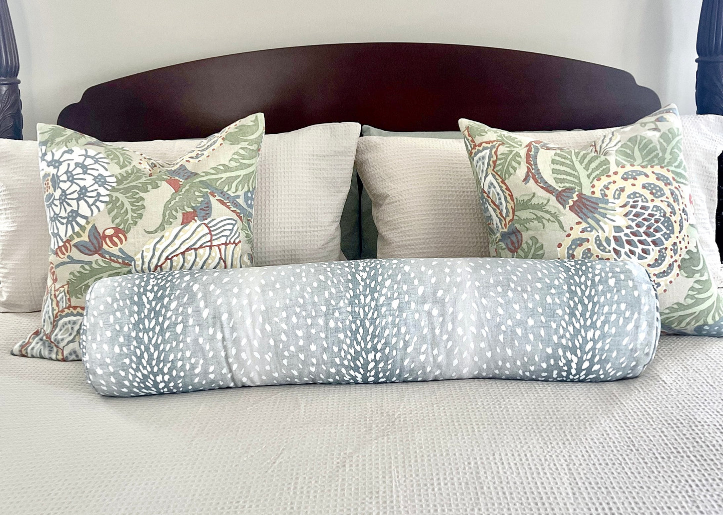 Authentic Vern Yip Antelope Pillow Cover in Aqua Blue - Available in Bolster, Throw, Lumbar, and Euro Sham Cover Sizes