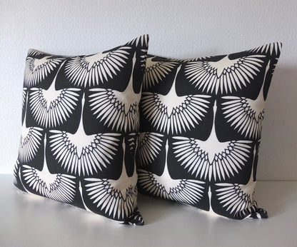 Genevieve Gorder Flock Outdoor Pillow Cover in Midnight / Available in Throw, Lumbar, Bolster Pillow Covers