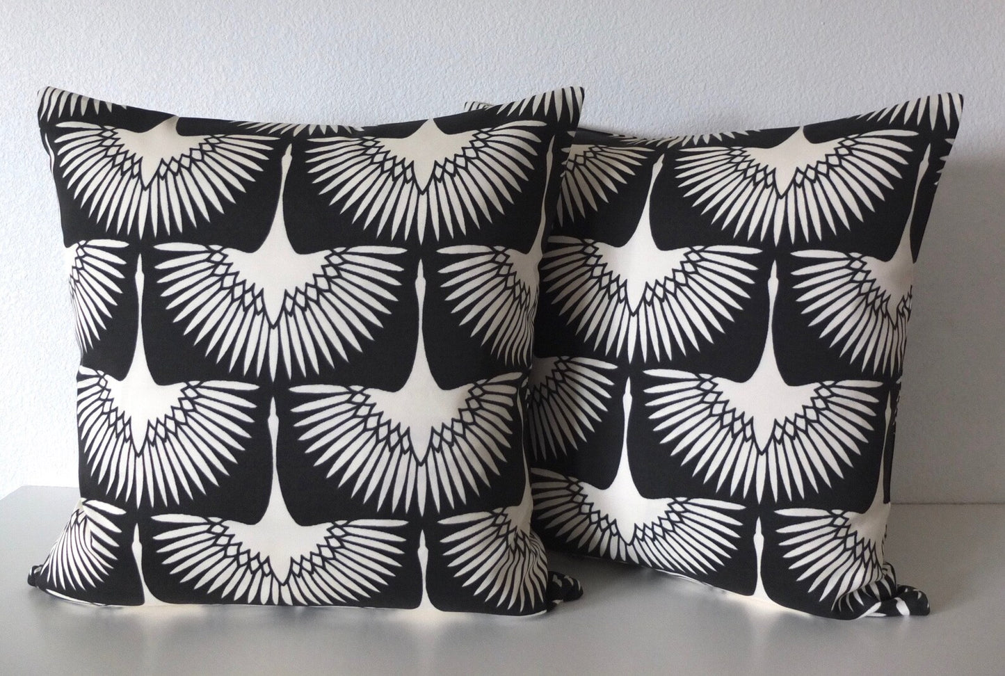 Genevieve Gorder Flock Outdoor Pillow Cover in Midnight / Available in Throw, Lumbar, Bolster Pillow Covers