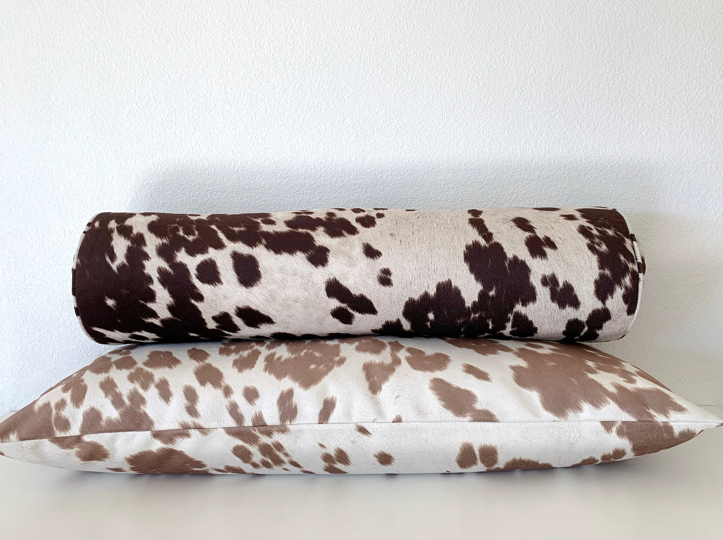 Modern West Texas Cowhide Pillow Cover in Dirty Blonde - Vegan Suede Textured Pillow Cover / Available in Lumbar, Bolster, Throw, Euro Sham Sizes