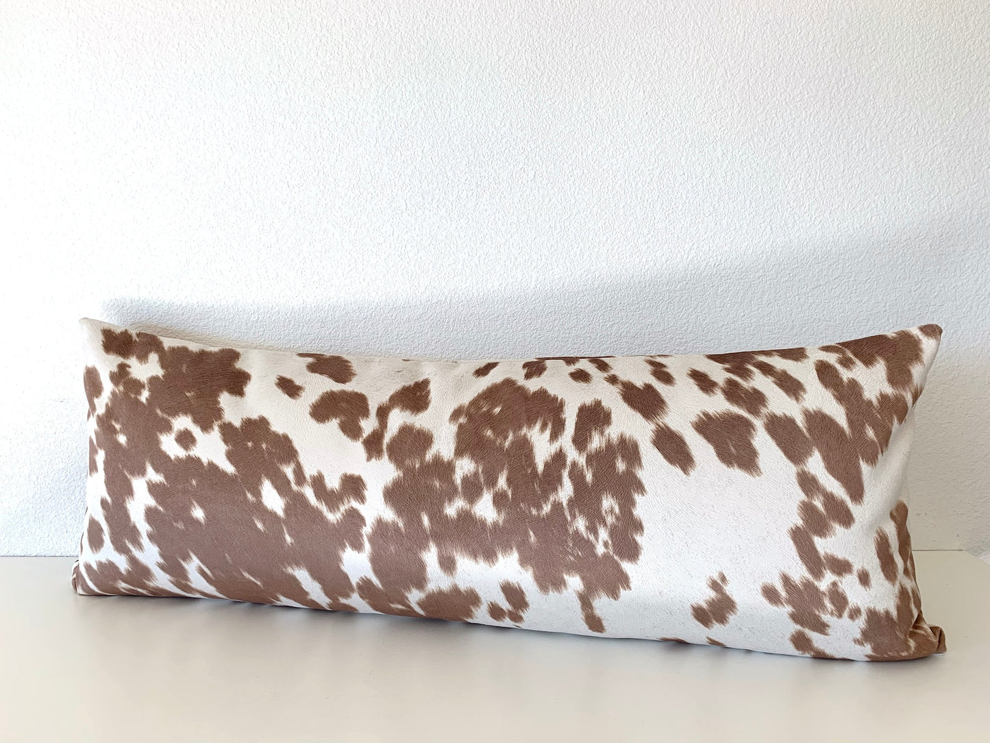 Modern West Texas Cowhide Pillow Cover in Dirty Blonde - Vegan Suede Textured Pillow Cover / Available in Lumbar, Bolster, Throw, Euro Sham Sizes