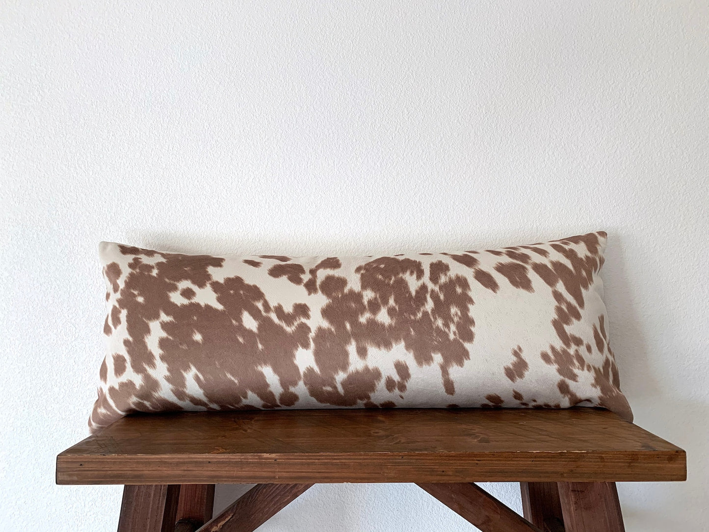 Modern West Texas Cowhide Pillow Cover in Dirty Blonde - Vegan Suede Textured Pillow Cover / Available in Lumbar, Bolster, Throw, Euro Sham Sizes