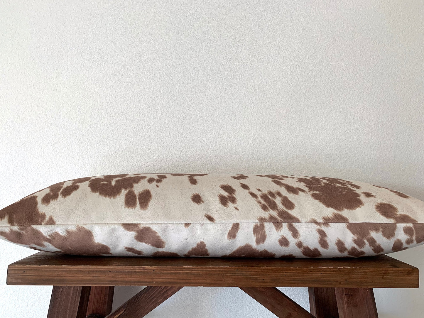 Modern West Texas Cowhide Pillow Cover in Dirty Blonde - Vegan Suede Textured Pillow Cover / Available in Lumbar, Bolster, Throw, Euro Sham Sizes