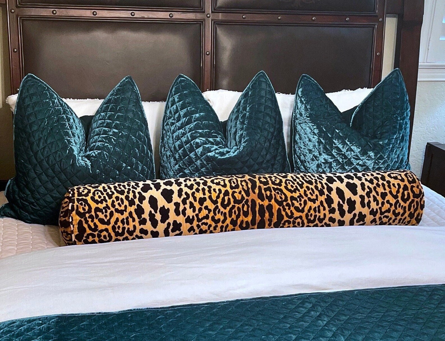 Ballard Designs Serengeti Leopard Pillow Cover - Long Lumbar Throw Bolster Pillow Cover
