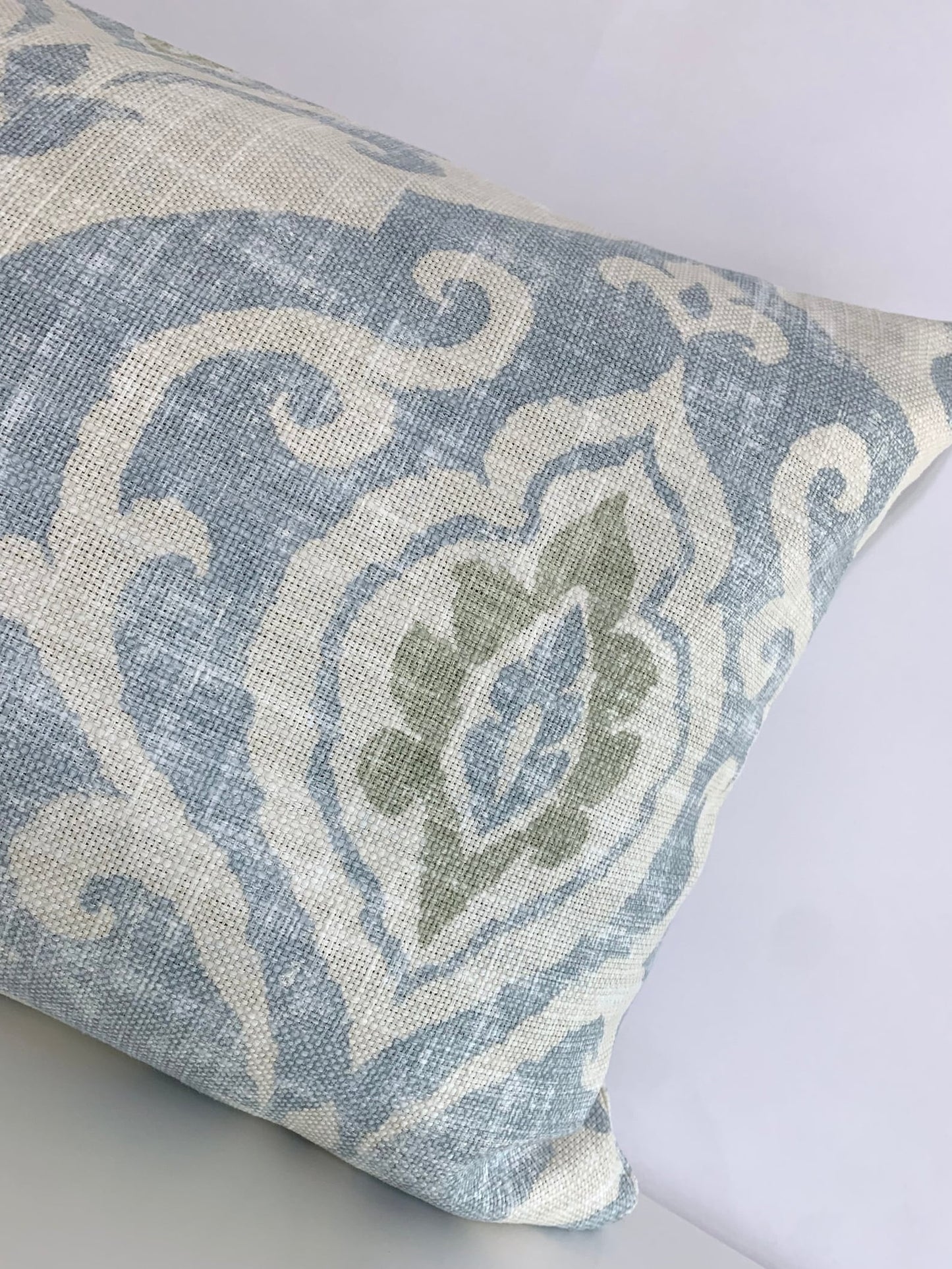 Ballard Designs Arryanna Pillow Cover in Spa - Modern Traditional Damask Motif - Available in Bolster, Lumbar, Throw, Euro Sham Sizes