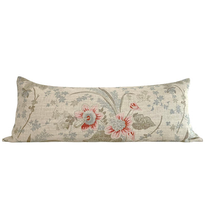 Ballard Designs Laura Floral Pillow Cover in Parchment - OEKO-TEX Pillow Cover - Eco