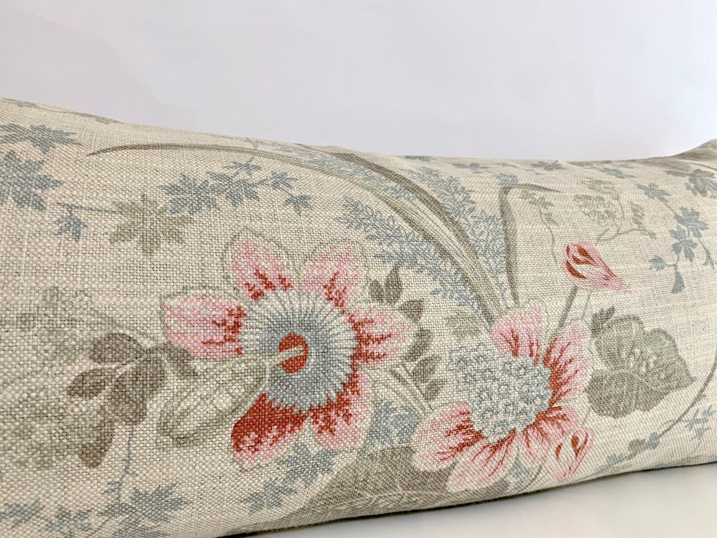 Ballard Designs Laura Floral Pillow Cover in Parchment - OEKO-TEX Pillow Cover - Eco