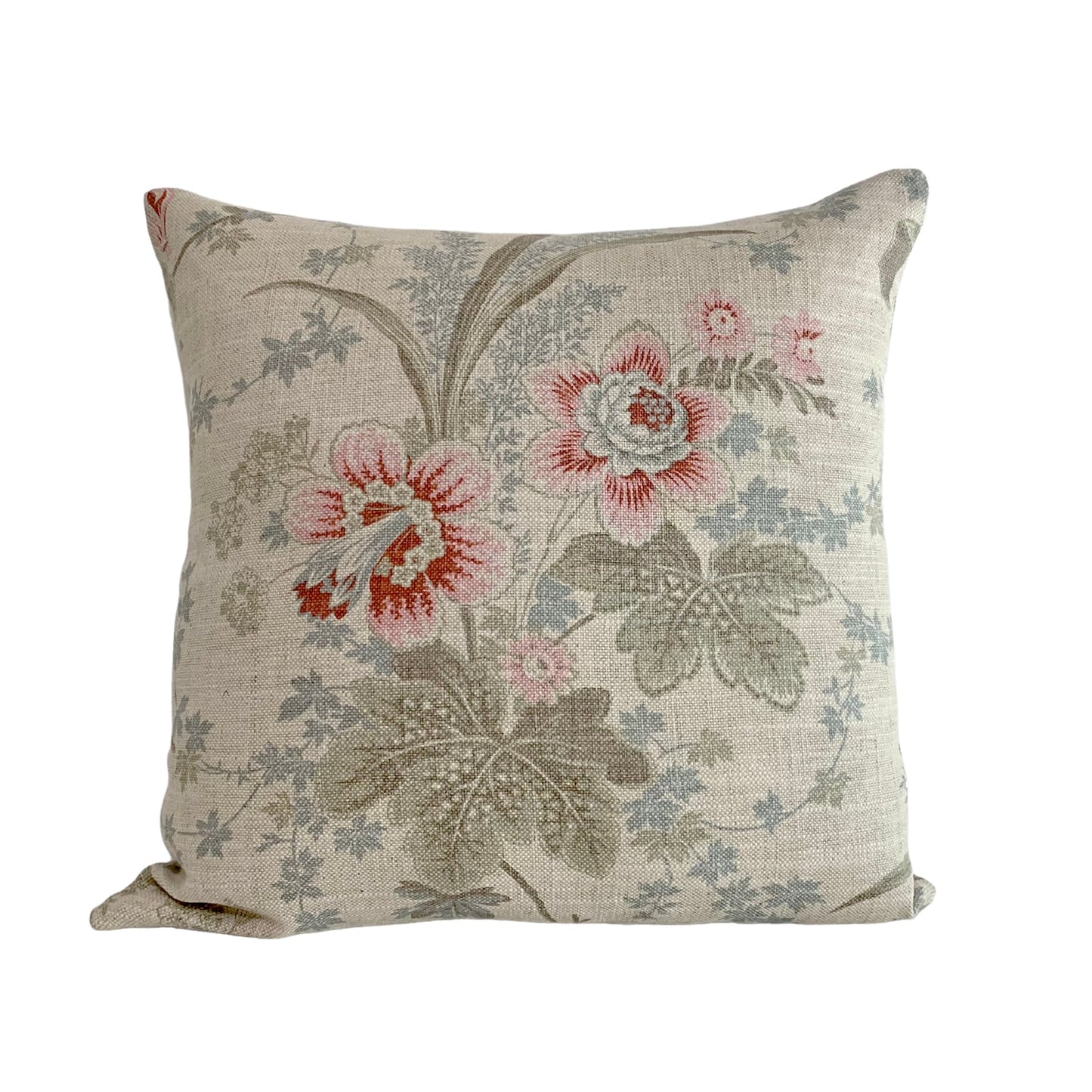 Ballard Designs Laura Floral Pillow Cover in Parchment - OEKO-TEX Pillow Cover - Eco