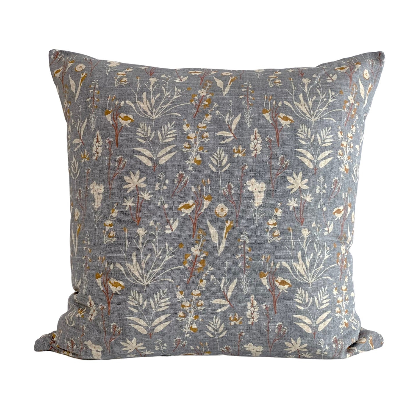 Designer Holli Zollinger Wildflower Pillow Cover in Grey Terracotta - Available in Bolster, Throw, Lumbar, Euro Sham