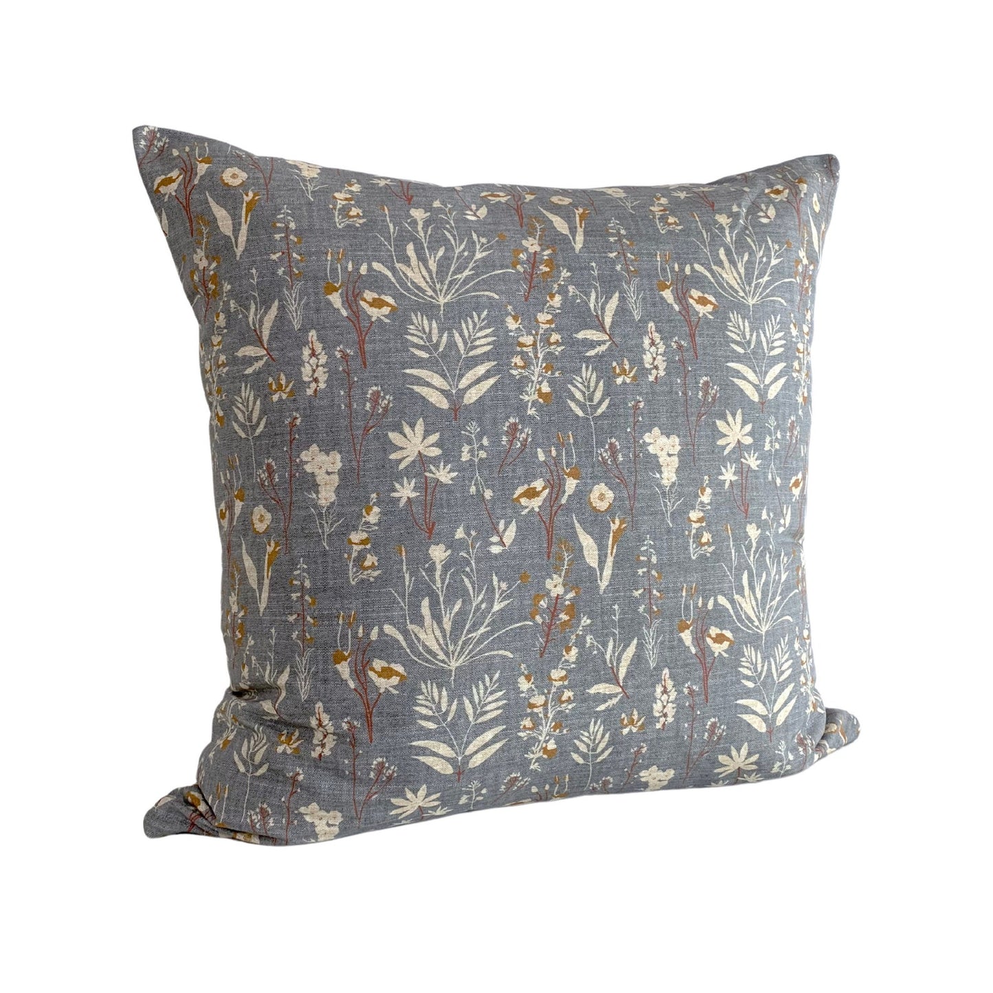 Designer Holli Zollinger Wildflower Pillow Cover in Grey Terracotta - Available in Bolster, Throw, Lumbar, Euro Sham
