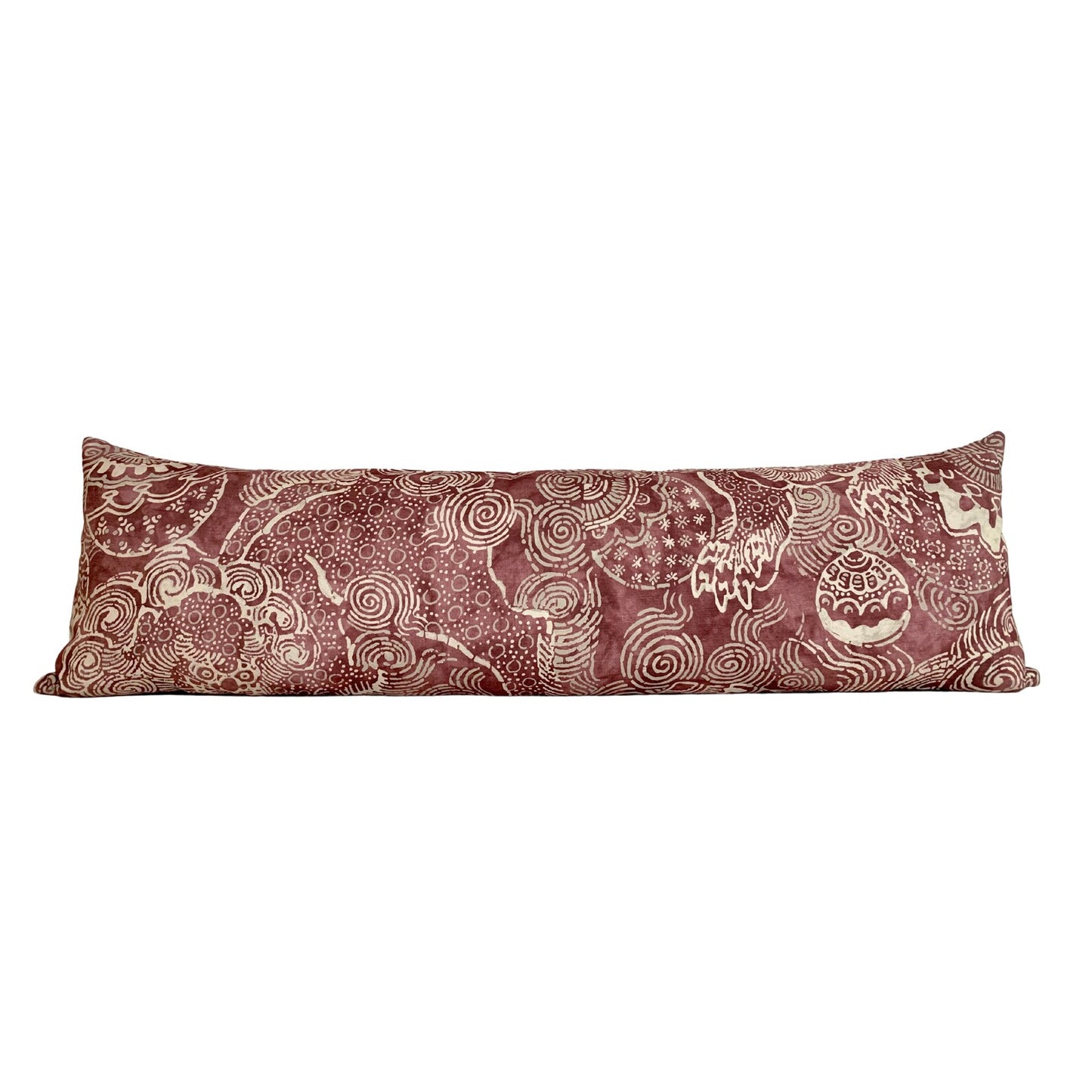 30% off Folkworld Temple Lion Claret Red Long Lumbar Pillow Cover - Chinoiserie 14x48 Extra Long Lumbar Bed Pillow Cover