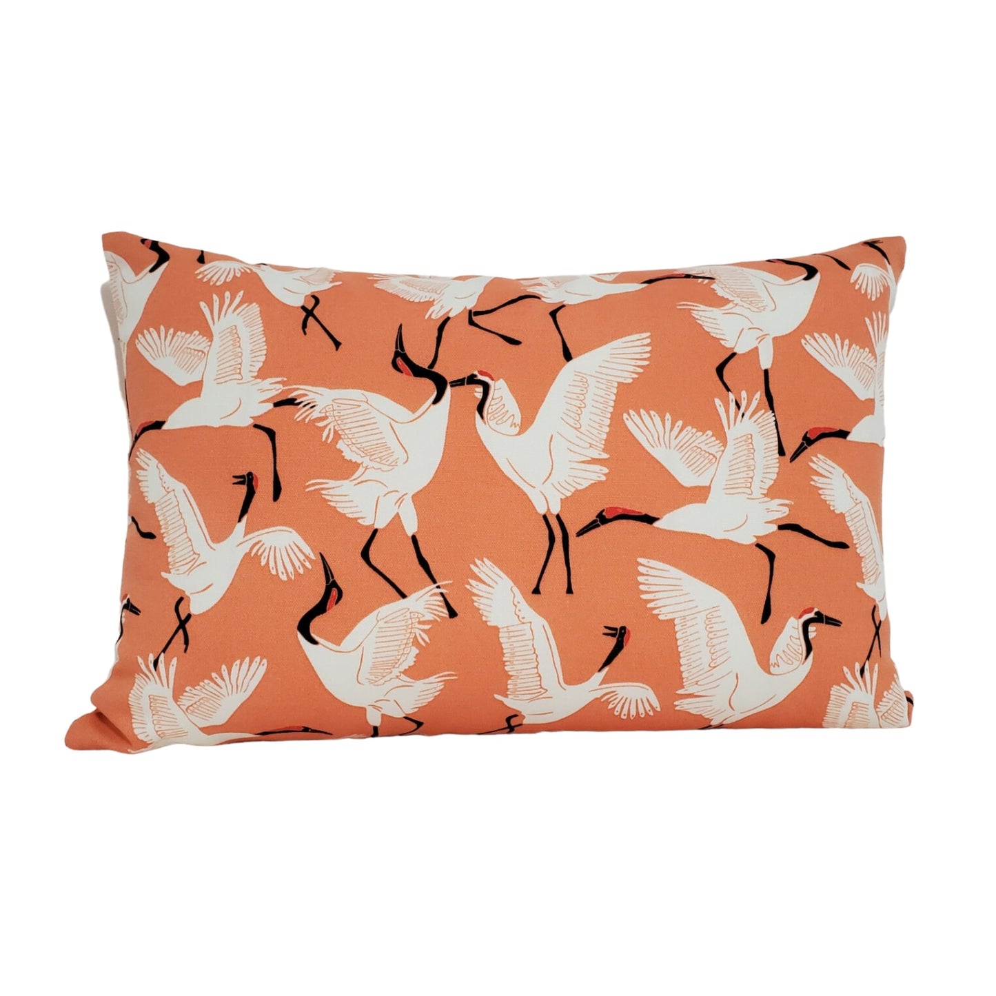 Novogratz Block Cranes Pillow Cover in Coral - OEKO TEX Sustainable / Available in Throw, Lumbar, Bolster Pillow Covers