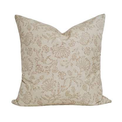 Bloom Beach Floral Chic Pillow Cover | Modern Floral Botanical Block Print Inspired | Designer Holli Zollinger | Available in Lumbar, Bolster, Throw Sizes