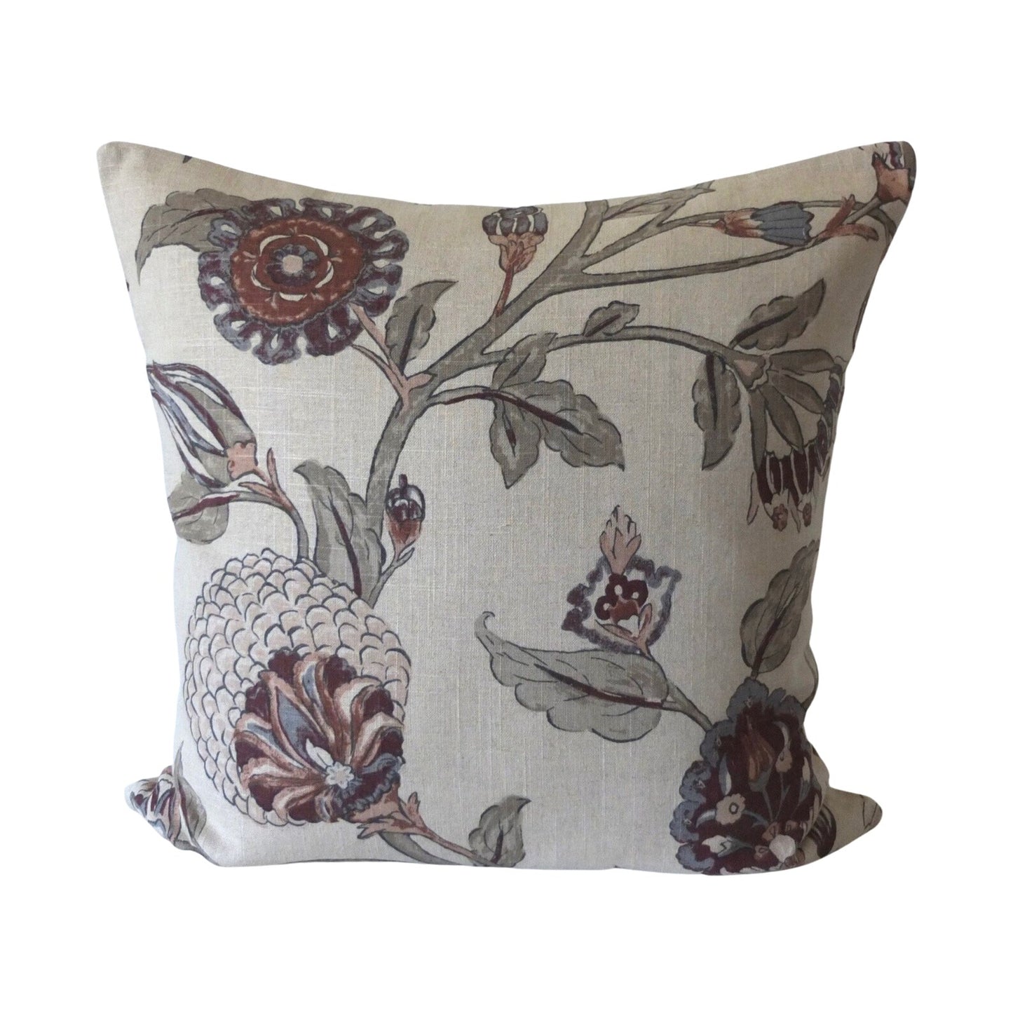 Dwell Studio Auretta Modern Floral Throw Pillow Cover in Linen / Long Decorative Pillows, Available in Lumbar, Bolster, Euro Sham sizes