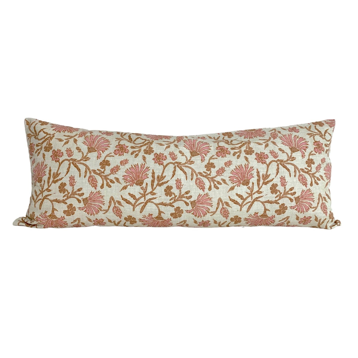 Blush Bloom Floral Chic Pillow Cover | Modern Floral Botanical Block Print Inspired | Designer Holli Zollinger | Available in Lumbar, Bolster, Throw Sizes