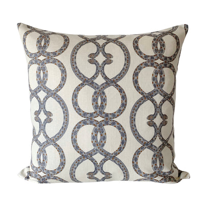 Dwell Studio Snake Chain Pillow Cover in Dove, 100% Linen, Eclectic Geometric Design
