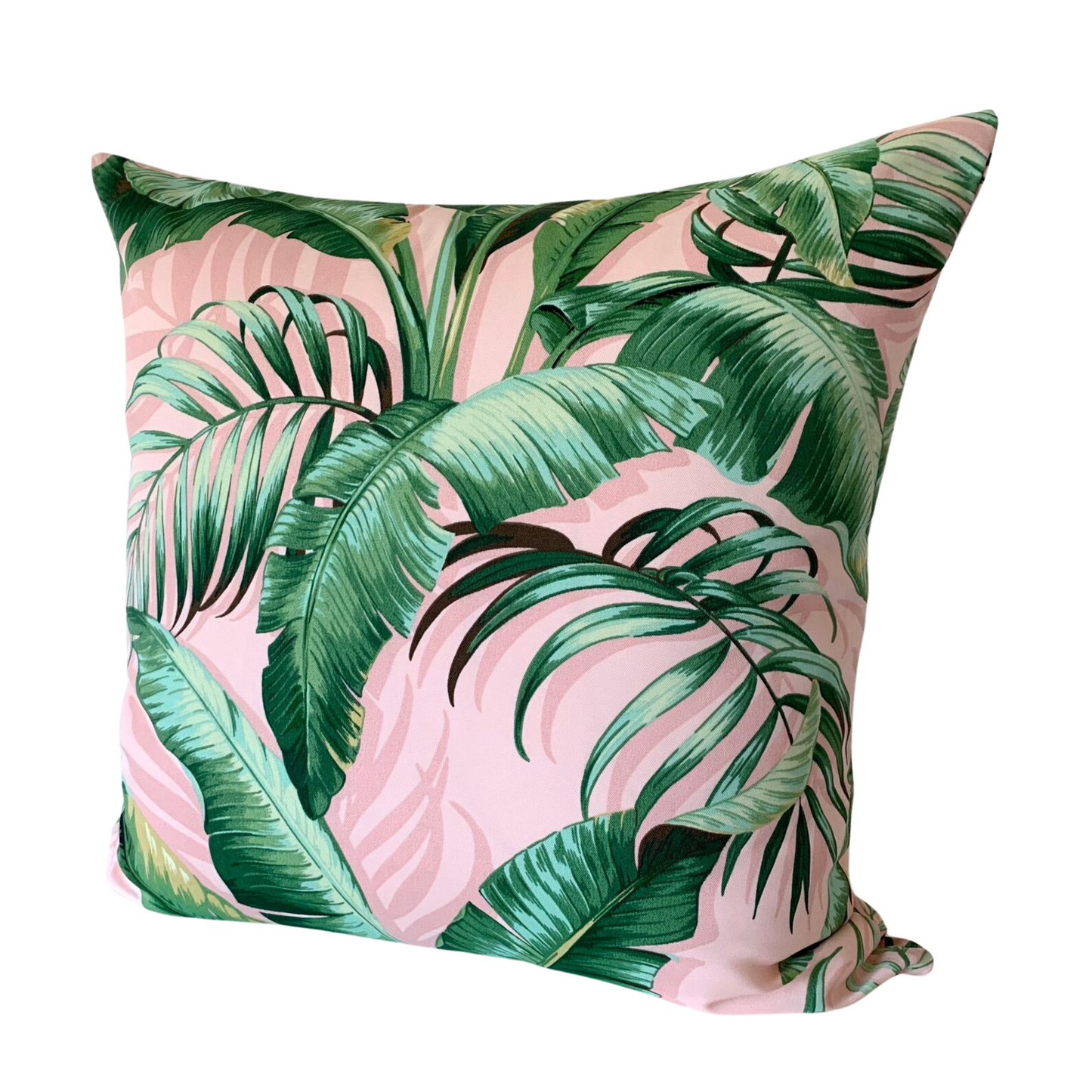 Tommy Bahama Palmiers Outdoor Throw Pillow Cover in Blush Pink - Tropical Palm Leaf  / Available in Throw, Lumbar, Bolster Pillow Covers