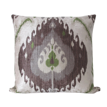22x22 Earthy Ikat Motif Throw Pillow Cover - Brown, Taupe & Green | 30% off