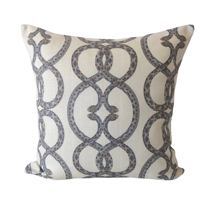 Dwell Studio Snake Chain Pillow Cover in Dove, 100% Linen, Eclectic Geometric Design