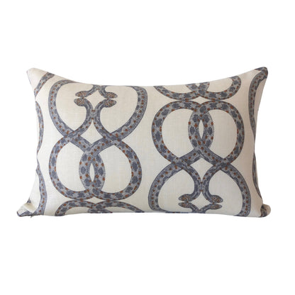 Dwell Studio Snake Chain Pillow Cover in Dove, 100% Linen, Eclectic Geometric Design