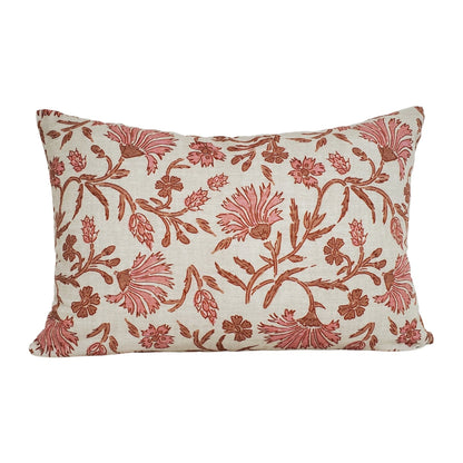 Blush Bloom Floral Chic Pillow Cover | Modern Floral Botanical Block Print Inspired | Designer Holli Zollinger | Available in Lumbar, Bolster, Throw Sizes