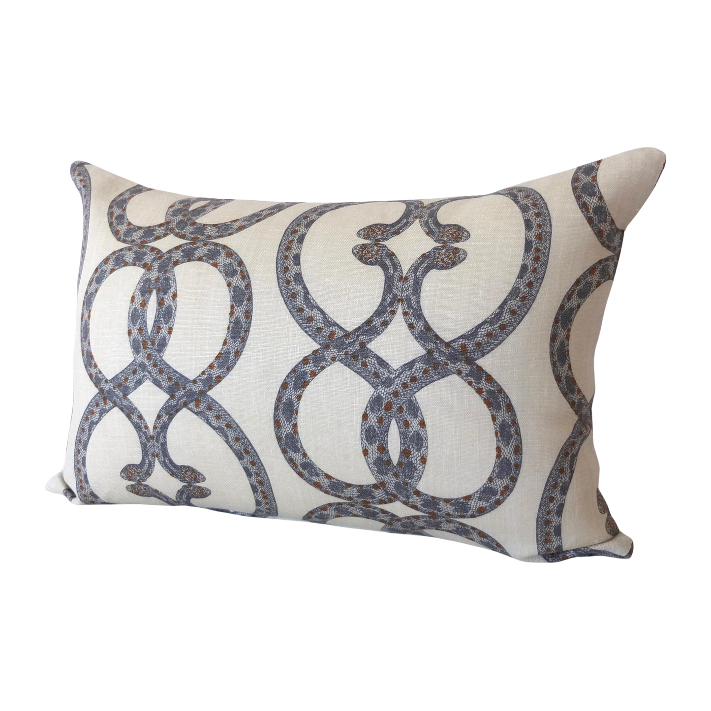 Dwell Studio Snake Chain Pillow Cover in Dove, 100% Linen, Eclectic Geometric Design
