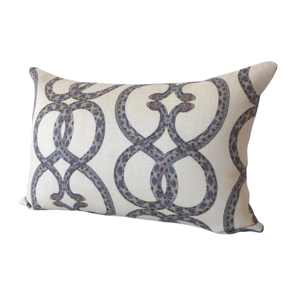Dwell Studio Snake Chain Pillow Cover in Dove, 100% Linen, Eclectic Geometric Design