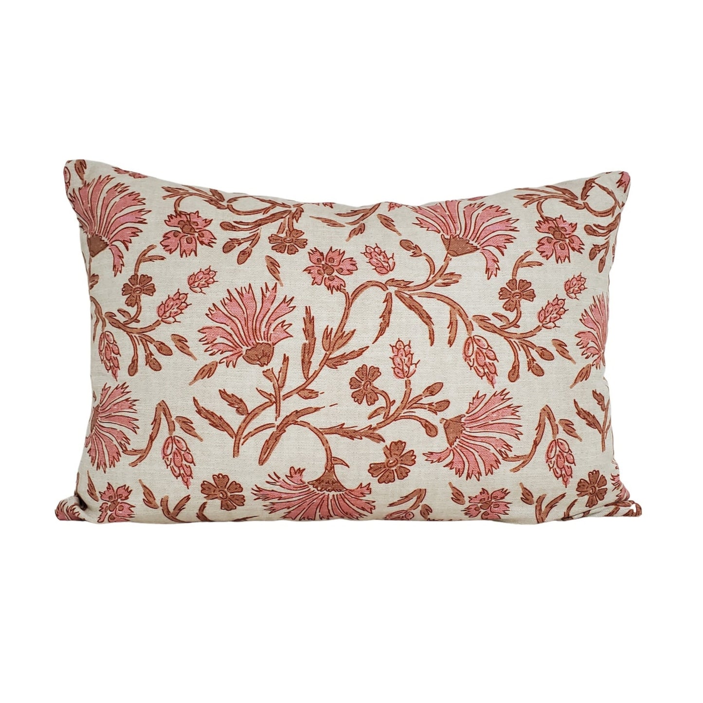 Blush Bloom Floral Chic Pillow Cover | Modern Floral Botanical Block Print Inspired | Designer Holli Zollinger | Available in Lumbar, Bolster, Throw Sizes