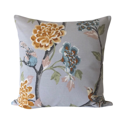 30% off Dwell Studio Helene French Grey Botanical Floral Throw Pillow Cover - 22x22 Large Throw Pillow Cover