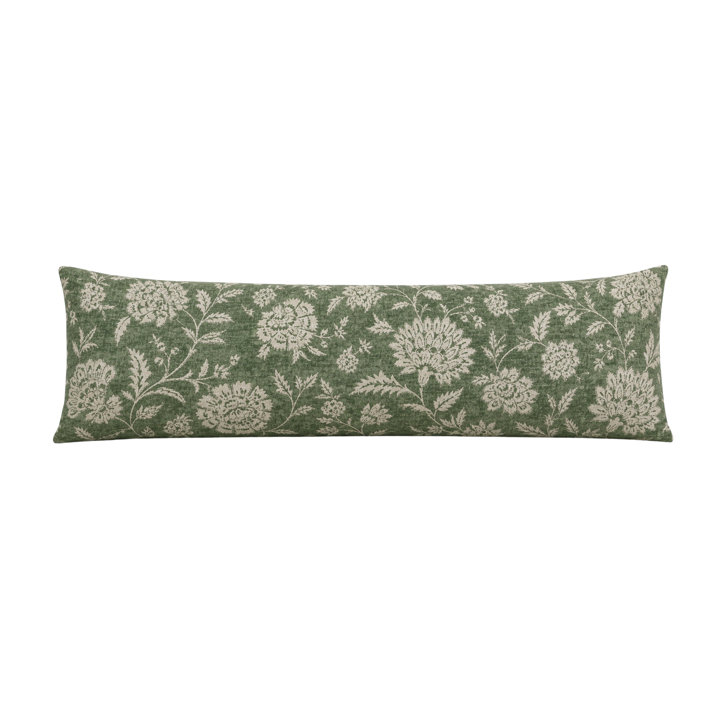 Botanical Green Floral Pillow Cover - Lumbar, Throw, Bolster, & Euro Sham