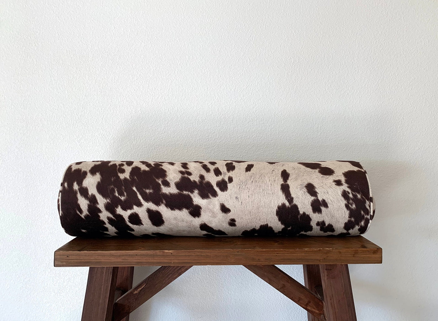 Modern West Texas Cowhide Pillow Cover  in Cocoa Brown - Vegan Suede Textured Pillow Cover / Available in Lumbar, Bolster, Throw, Euro Sham Sizes