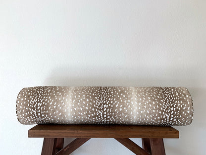 Ballard Designs Antelope Bolster Pillow Cover in Cocoa - 6x20  | 30% off