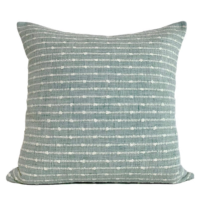 30% off Seafoam Green Woven Stripe Throw Pillow Cover - 16x16 Decorative Throw Pillow Cover