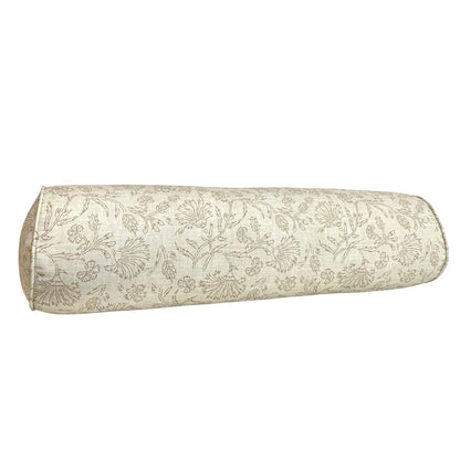 30% off Floral Kalami Linen Bolster Pillow Cover - 8x30 Long Bolster Pillow Cover