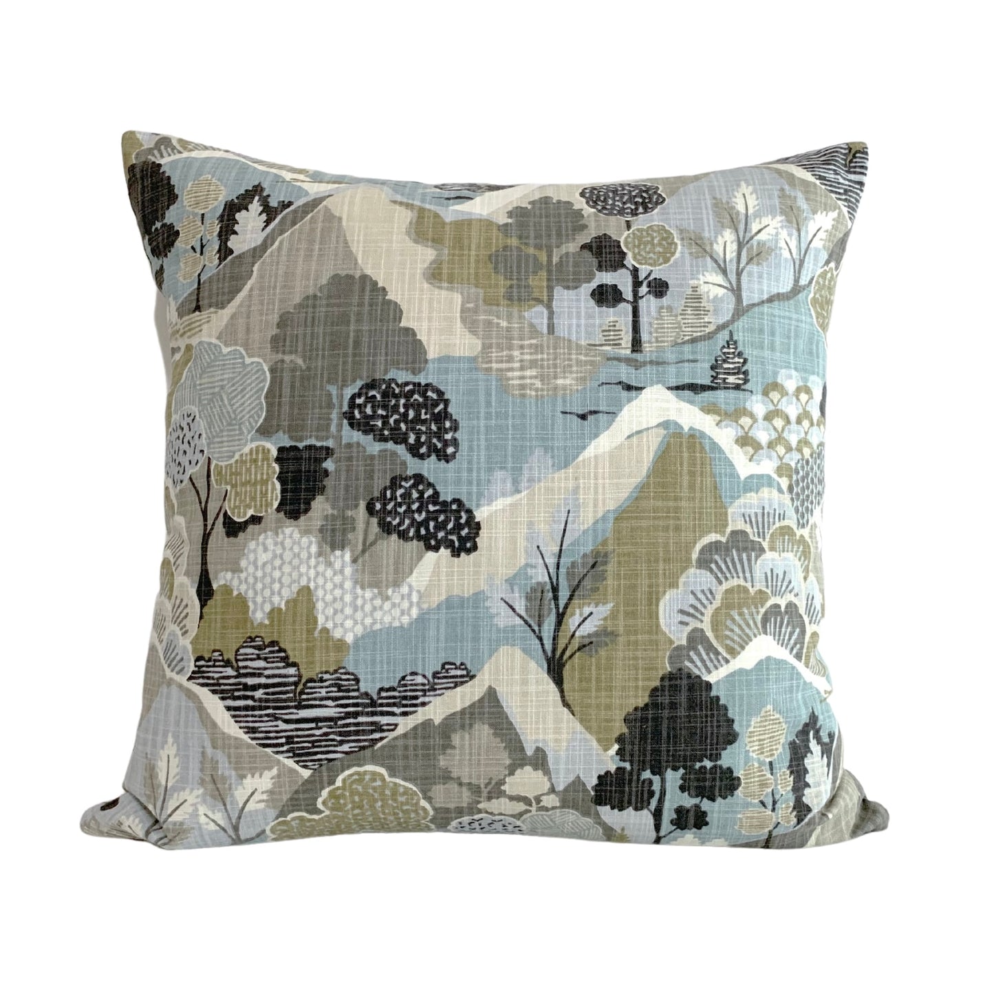 30% off Serene Landscape Tranquil Hills Throw Pillow Cover - 20 x 20 Throw Pillow Cover