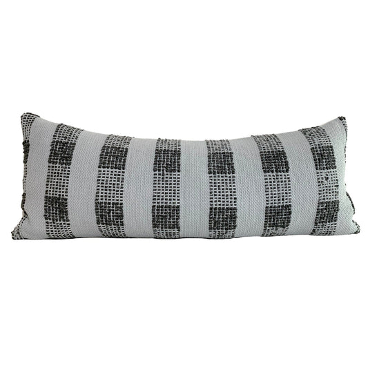 30% off  Midnight Moonbeam Woven Checker Plaid Lumbar Pillow Cover - 14x36 Large Lumbar Pillow Cover