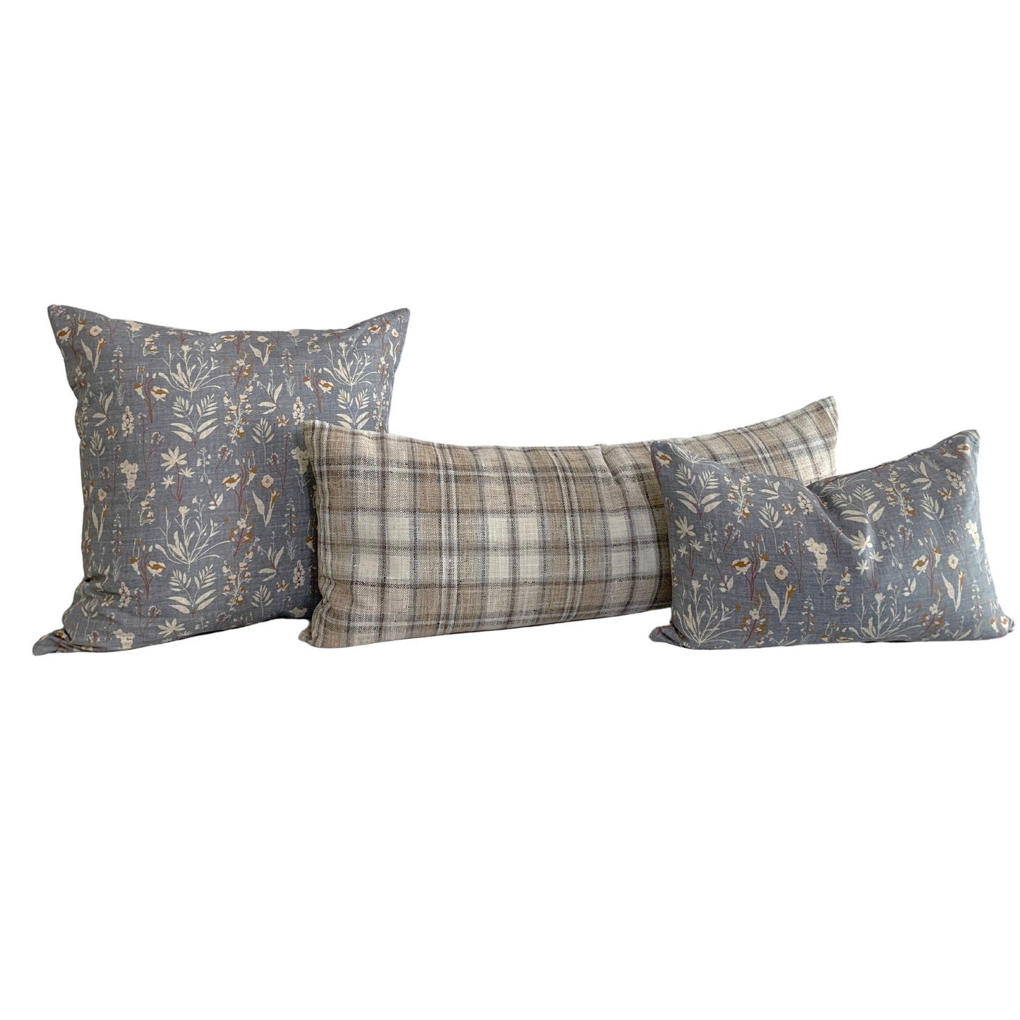 Designer Holli Zollinger Wildflower Pillow Cover in Grey Terracotta  - Available in Bolster, Throw, Lumbar, Euro Sham